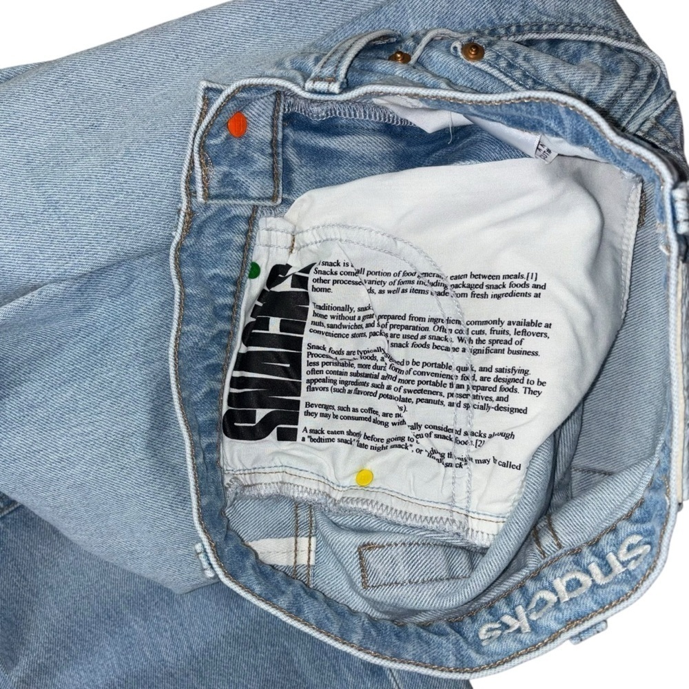 Snacks X Mother Just A Nibble Straight Leg Blue Jeans Womens 24 Western Preppy - Picture 13 of 16
